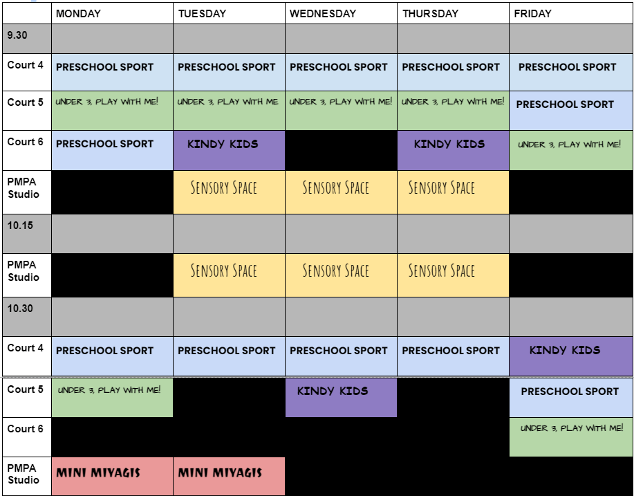 Timetable Sprockets Kids Collective